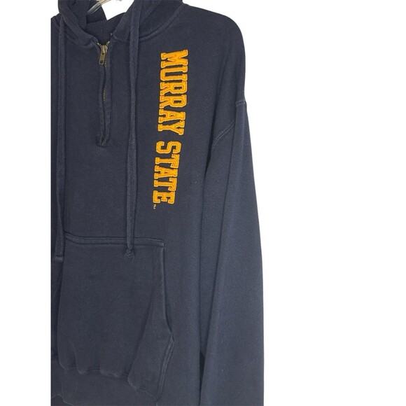 Murray State Men’s Medium Navy Quarter Zip Kangaroo Pouch Hoodie Racers College - Picture 2 of 9